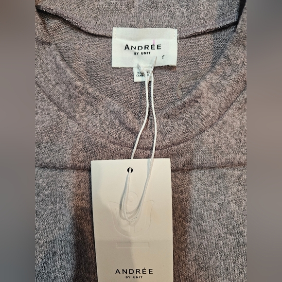 Andrée by Unit Heathered Mauve Knit Pullover Top Size Small Long Sleeve Soft Str - Picture 4 of 11